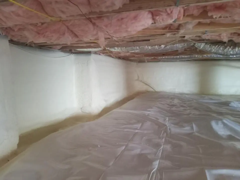 Crawl space encapsulation with closed-cell spray foam for Spray Foam Roofing Repair in Perry